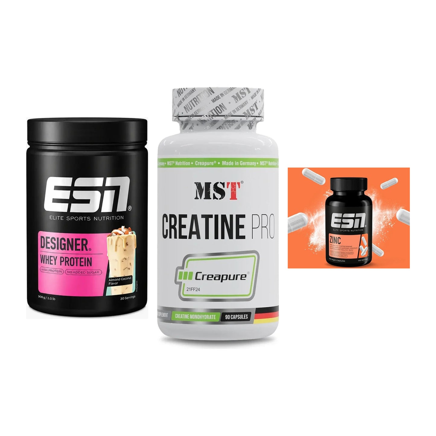 Einsteiger-Set: ESN Designer + MST Creatine Pro + ESN Zinc – alle enthaltenen Artikel