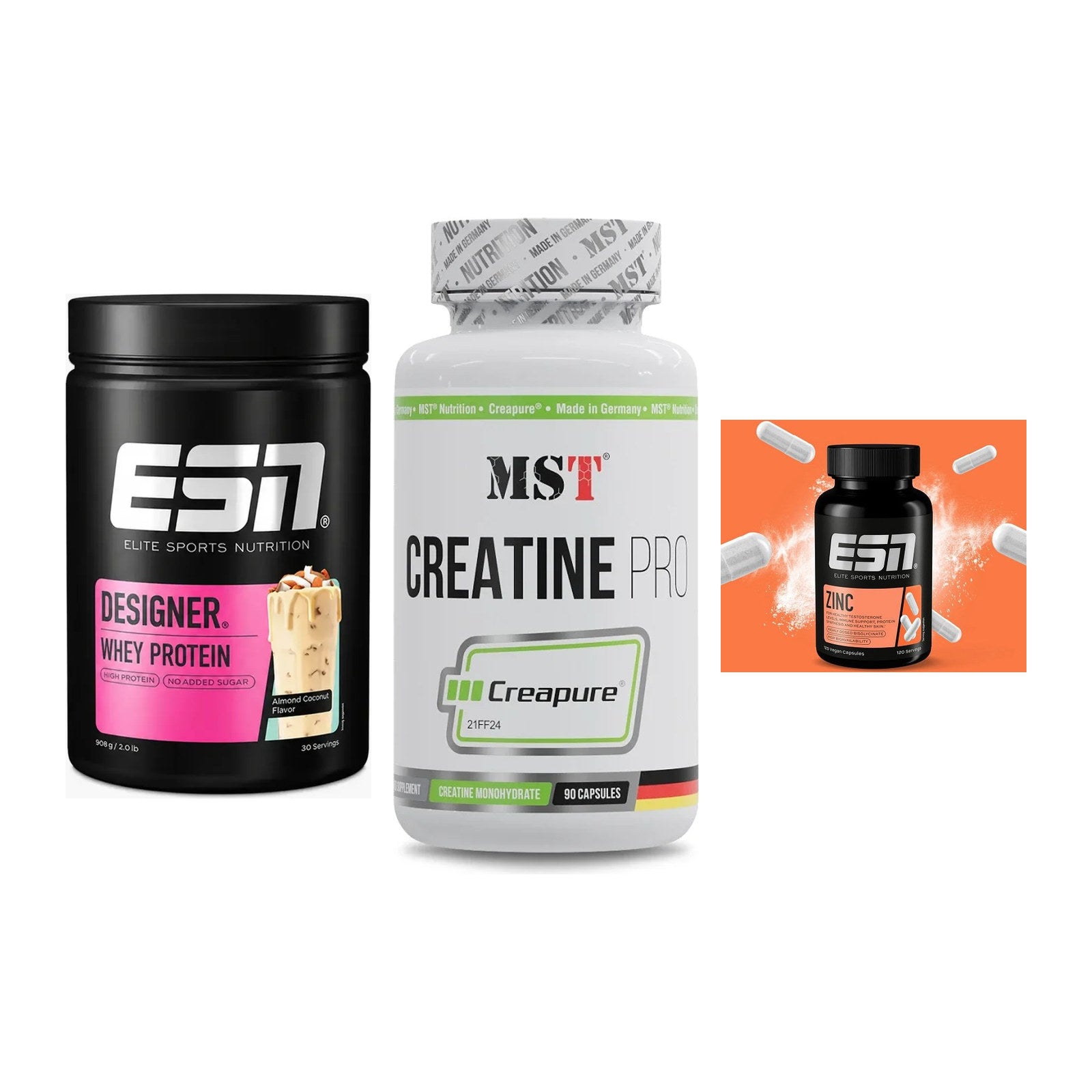 Einsteiger-Set: ESN Designer + MST Creatine Pro + ESN Zinc – alle enthaltenen Artikel