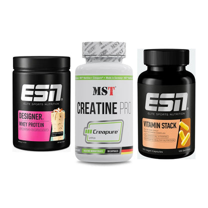 Einsteiger-Set: ESN Designer + MST Creatine Pro + ESN Vitamin – alle enthaltenen Artikel