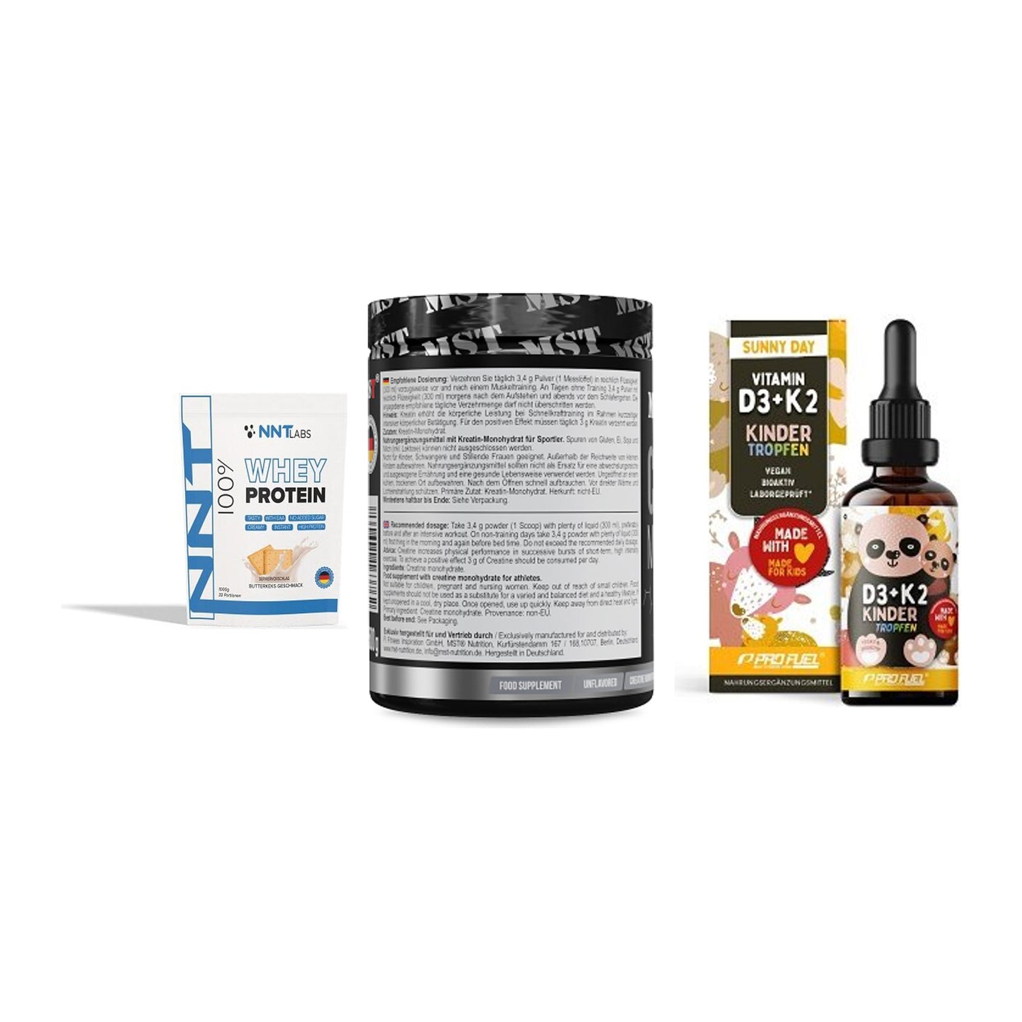 Einsteiger-Set: NNT Whey + MST Creatin + ProFuel VITAMIN – alle enthaltenen Artikel
