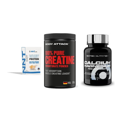 Einsteiger-Set: NNT Whey + Body Attack 100% + Scitec Calcium – alle enthaltenen Artikel