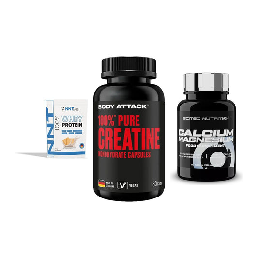 Einsteiger-Set: NNT Whey + Body Attack 100% + Scitec Calcium – alle enthaltenen Artikel
