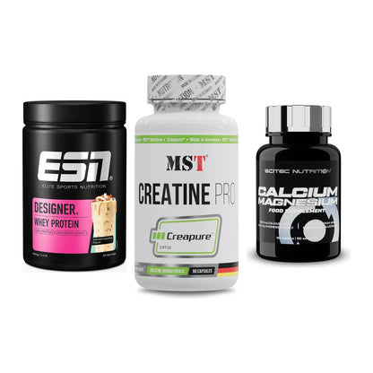 Einsteiger-Set: ESN Designer + MST Creatine Pro + Scitec Calcium – alle enthaltenen Artikel