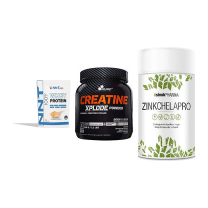 Einsteiger-Set: NNT Whey + Olimp Creatine + Sinob Zink – alle enthaltenen Artikel
