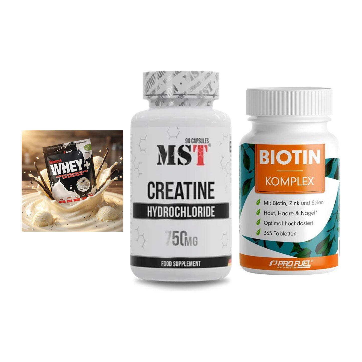 Einsteiger-Set: Sinob Honest + MST Creatin HCL + ProFuel BIOTIN – alle enthaltenen Artikel