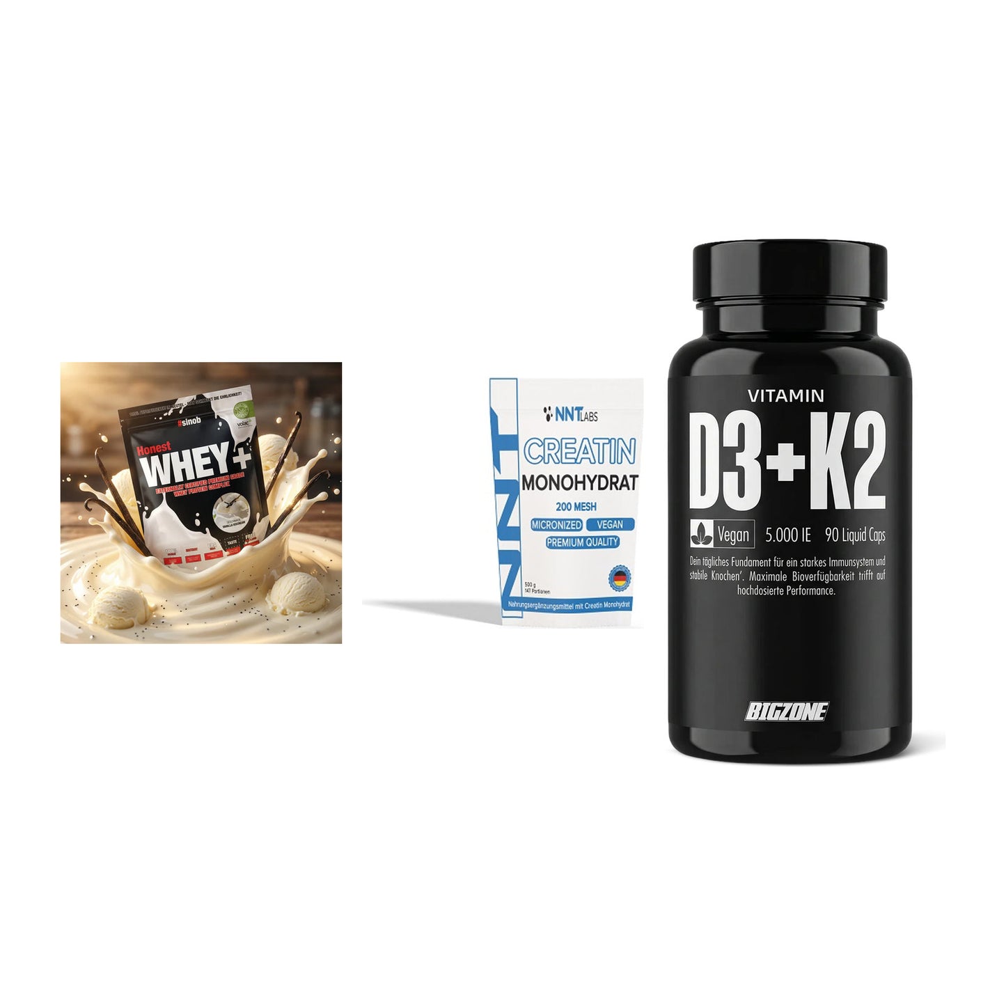Einsteiger-Set: Sinob Honest + NNT Creatin + Big Zone Vitamin – alle enthaltenen Artikel