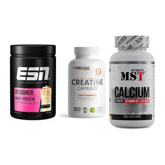 Einsteiger-Set: ESN Designer + ProFuel Creatine + MST Calcium – alle enthaltenen Artikel