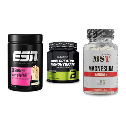 Einsteiger-Set: ESN Designer + BioTech Creatine + MST Magnesium – alle enthaltenen Artikel