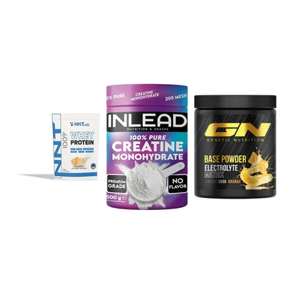 Einsteiger-Set: NNT Whey + INLEAD Creatine + GN Base Powder – alle enthaltenen Artikel