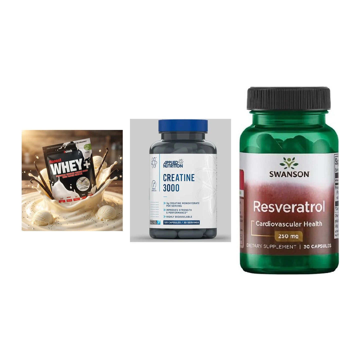 Einsteiger-Set: Sinob Honest + Applied Nutritio + Swanson Resverat – alle enthaltenen Artikel