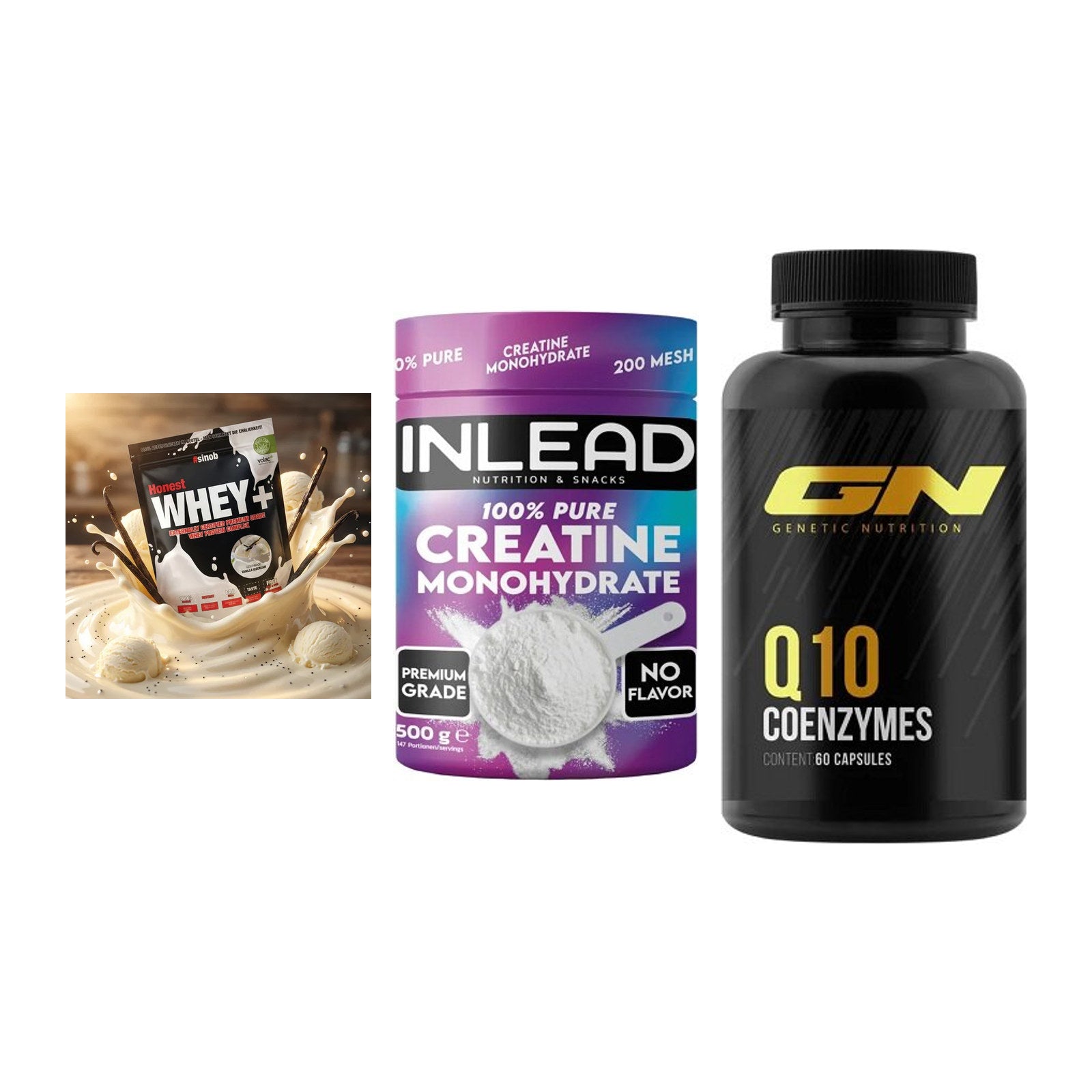 Einsteiger-Set: Sinob Honest + INLEAD Creatine + GN Q10 Health – alle enthaltenen Artikel