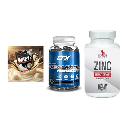 Einsteiger-Set: Sinob Honest + EFX Kre-Alkalyn + #GYMJUICE ZINC – alle enthaltenen Artikel