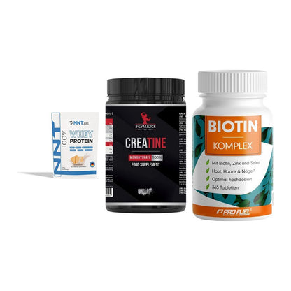 Einsteiger-Set: NNT Whey + #GYMJUICE + ProFuel BIOTIN – alle enthaltenen Artikel