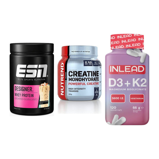 Einsteiger-Set: ESN Designer + Nutrend Creatine + INLEAD Vitamin – alle enthaltenen Artikel