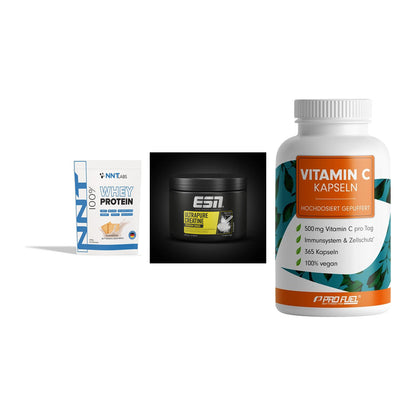 Einsteiger-Set: NNT Whey + ESN Ultrapure + ProFuel Vitamin – alle enthaltenen Artikel