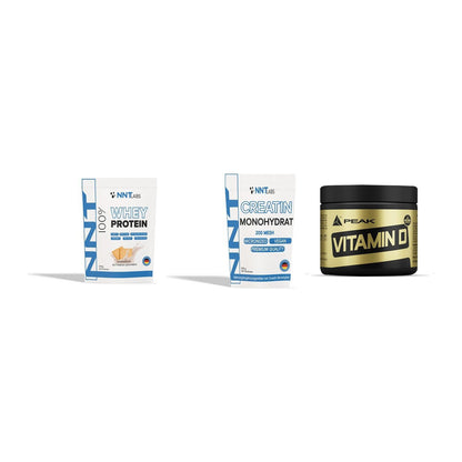 Einsteiger-Set: NNT Whey + NNT Creatin + Peak Vitamin D – alle enthaltenen Artikel