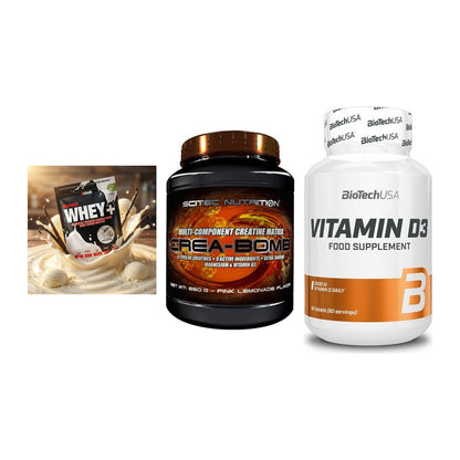 Einsteiger-Set: Sinob Honest + Scitec Crea-Bomb + BioTech Vitamin – alle enthaltenen Artikel