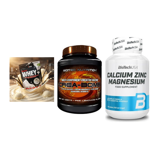 Einsteiger-Set: Sinob Honest + Scitec Crea-Bomb + BioTech Calcium – alle enthaltenen Artikel