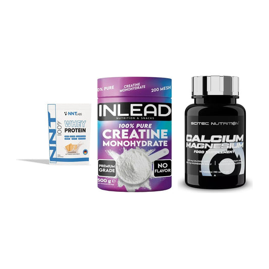 Einsteiger-Set: NNT Whey + INLEAD Creatine + Scitec Calcium – alle enthaltenen Artikel