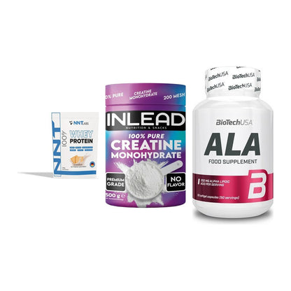 Einsteiger-Set: NNT Whey + INLEAD Creatine + BioTech ALA – alle enthaltenen Artikel