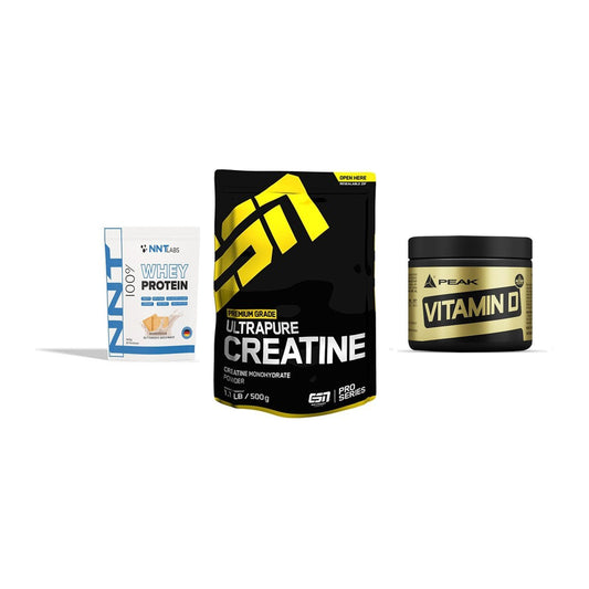 Einsteiger-Set: NNT Whey + ESN Ultrapure + Peak Vitamin D – alle enthaltenen Artikel