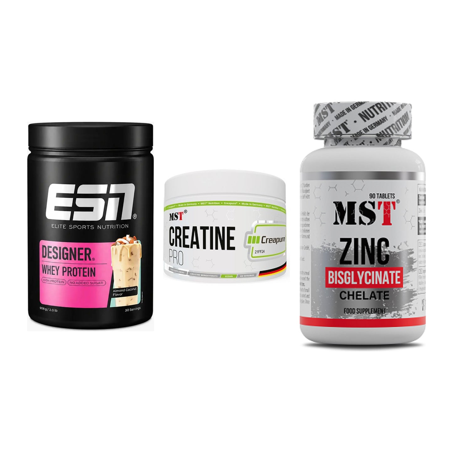 Einsteiger-Set: ESN Designer + MST Creatin Pro + MST Zinc Chelate – alle enthaltenen Artikel