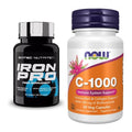 Eisen & Vitamin C: Scitec Iron Pro + Now Foods Vitamin C-1000 30 Veg – alle enthaltenen Artikel