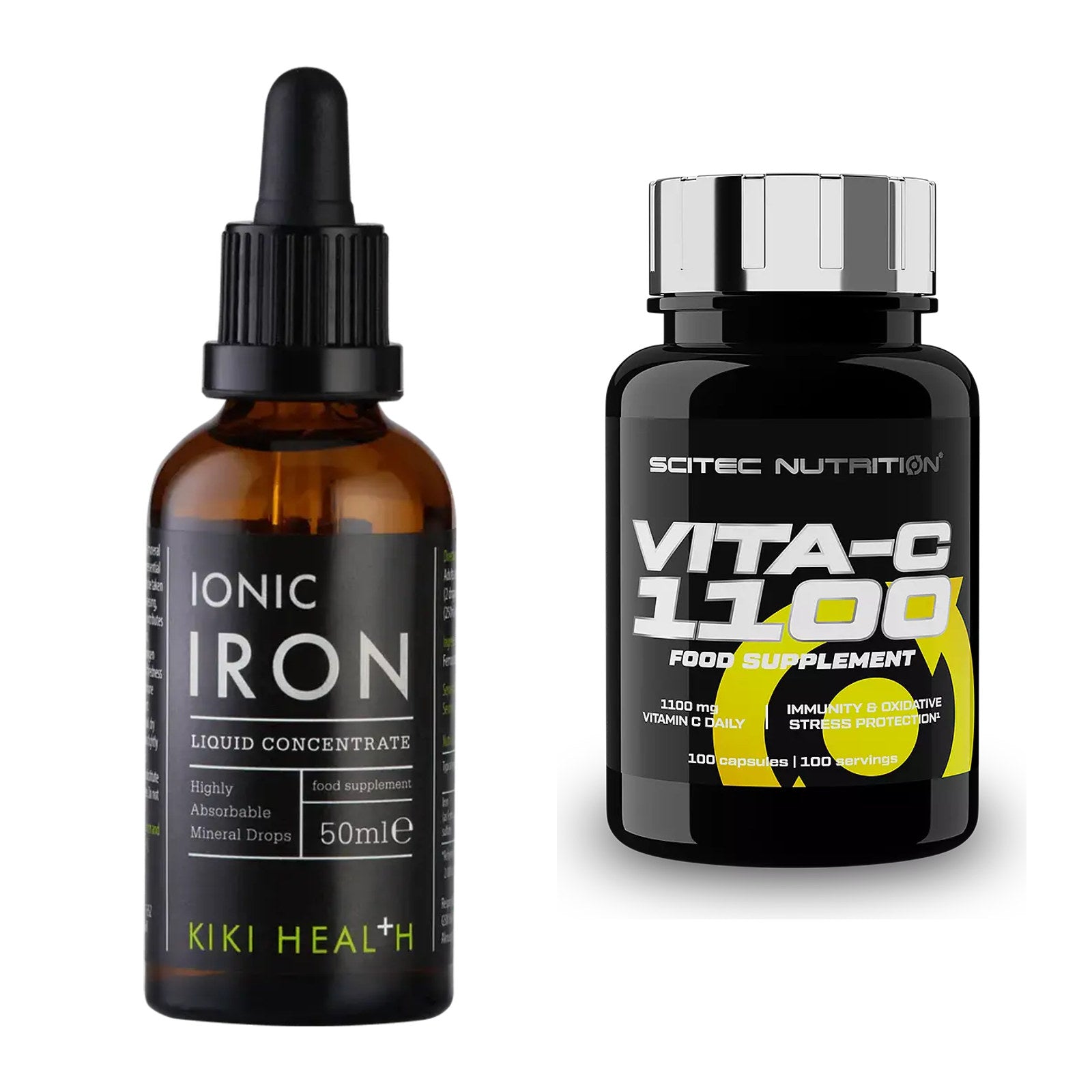 Eisen & Vitamin C: KIKI Health Liquid Iron + Scitec Vitamin C 1100 – alle enthaltenen Artikel
