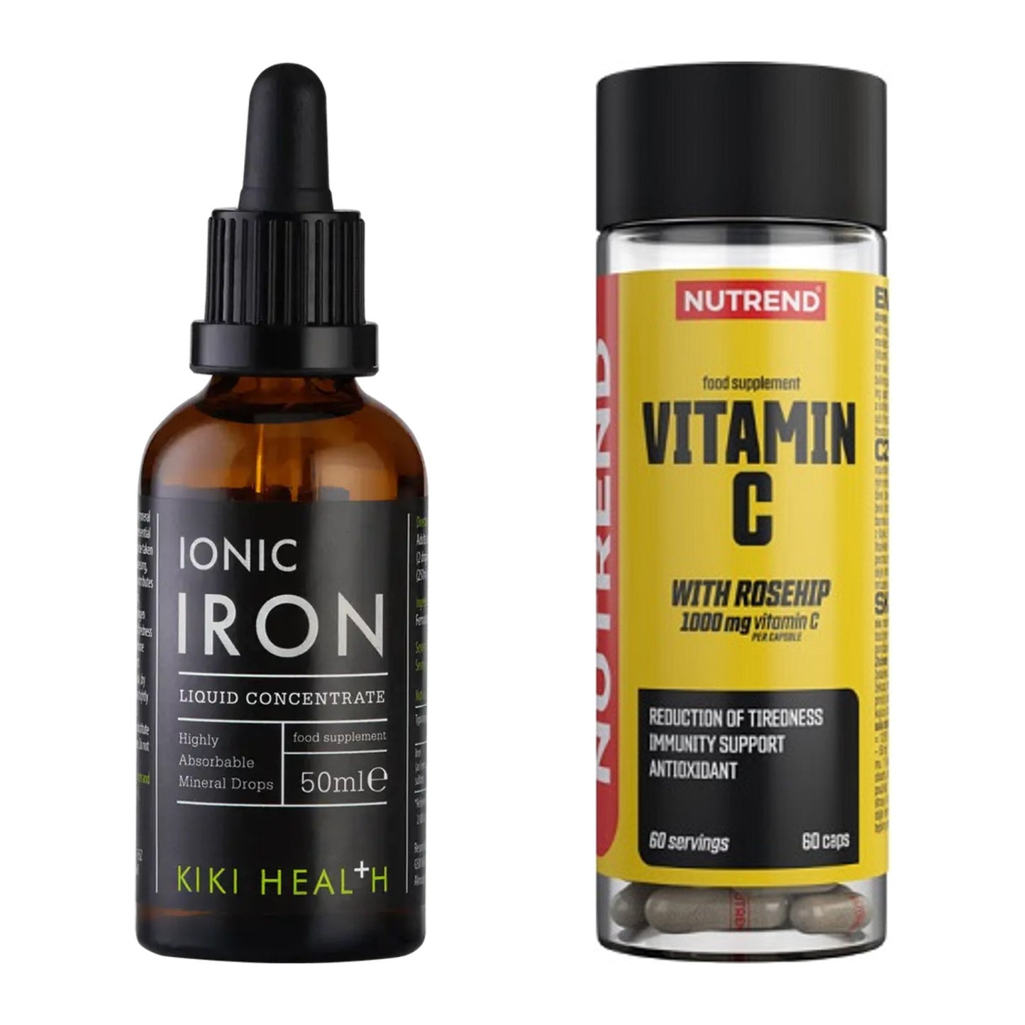 Eisen & Vitamin C: KIKI Health Liquid Iron + Nutrend Vitamin C 1000 mg – alle enthaltenen Artikel