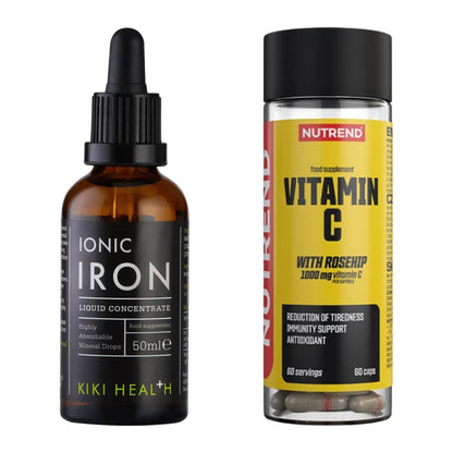 Eisen & Vitamin C: KIKI Health Liquid Iron + Nutrend Vitamin C 1000 mg – alle enthaltenen Artikel