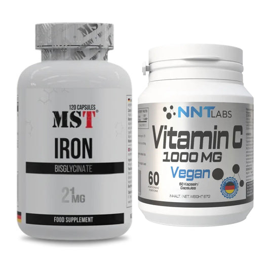 Eisen & Vitamin C: MST Iron Bisglycinate120 + NNT Vitamin C 1000 mg – alle enthaltenen Artikel