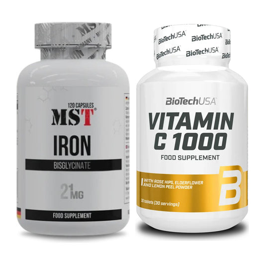 Eisen & Vitamin C: MST Iron Bisglycinate120 + BioTech Vitamin C 1000 – alle enthaltenen Artikel
