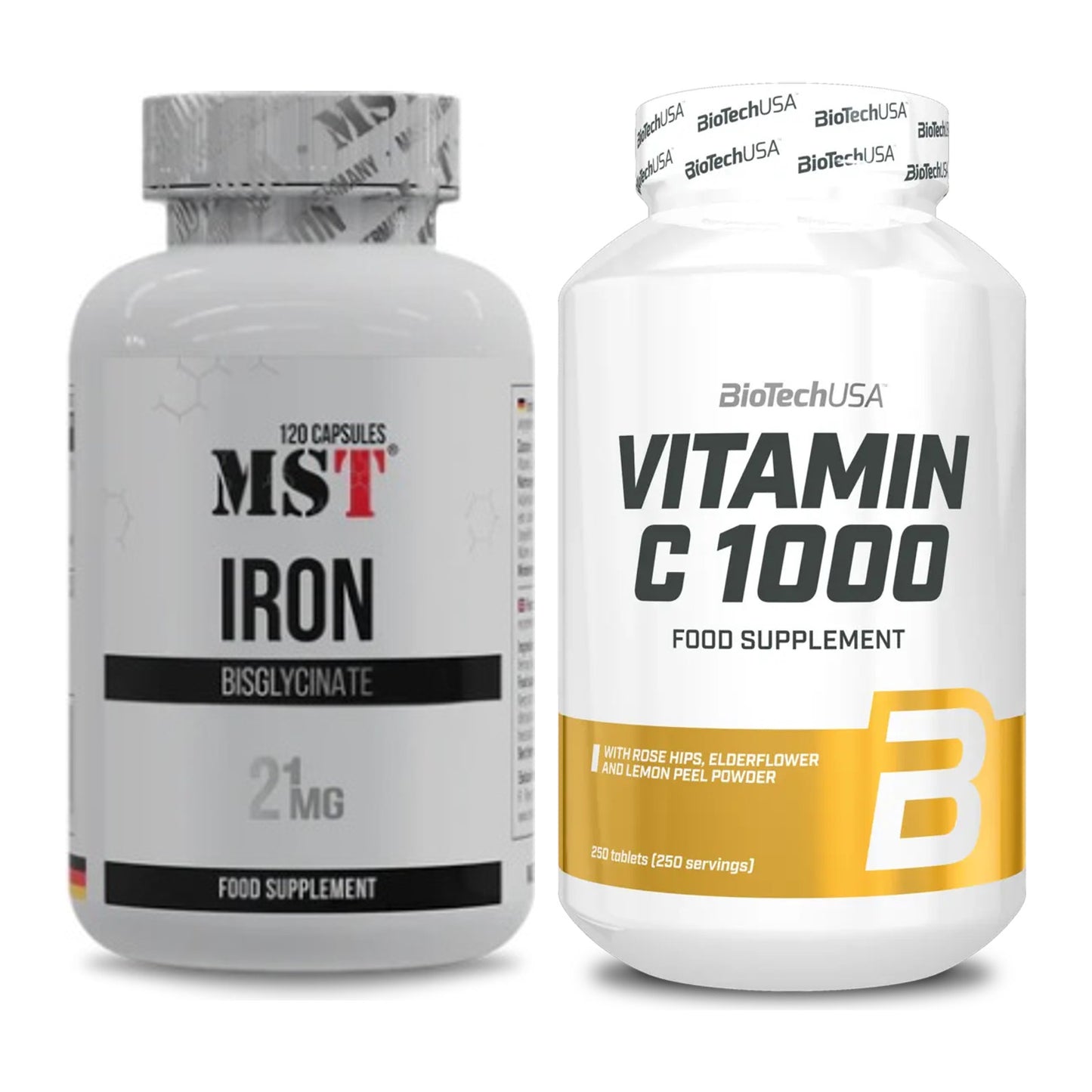Eisen & Vitamin C: MST Iron Bisglycinate120 + BioTech Vitamin C 1000 – alle enthaltenen Artikel