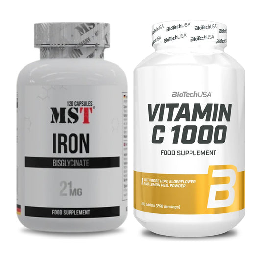 Eisen & Vitamin C: MST Iron Bisglycinate120 + BioTech Vitamin C 1000 – alle enthaltenen Artikel