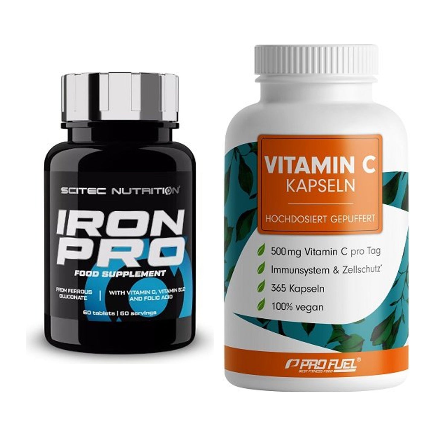 Eisen & Vitamin C: Scitec Iron Pro + ProFuel Vitamin C gepuffert – alle enthaltenen Artikel