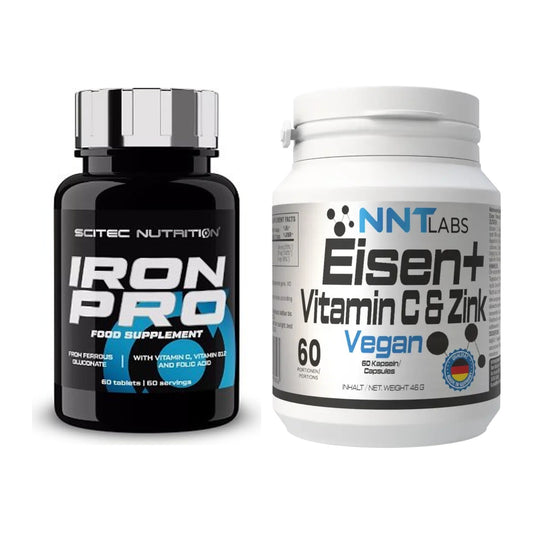 Eisen & Vitamin C: Scitec Iron Pro + NNT Eisen + Vitamin C + Zink – alle enthaltenen Artikel