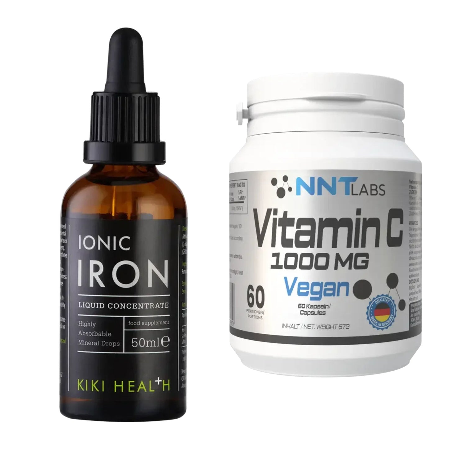 Eisen & Vitamin C: KIKI Health Liquid Iron + NNT Vitamin C 1000 mg – alle enthaltenen Artikel