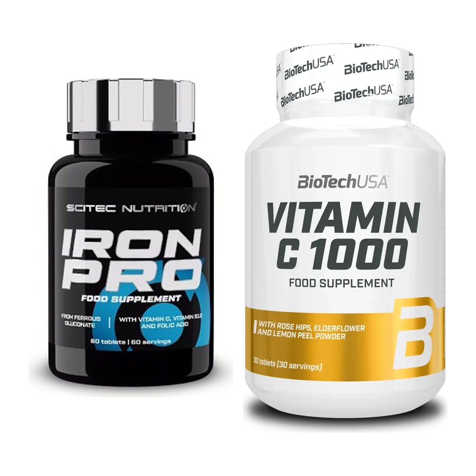 Eisen & Vitamin C: Scitec Iron Pro + BioTech Vitamin C 1000 30 Tabl. – alle enthaltenen Artikel