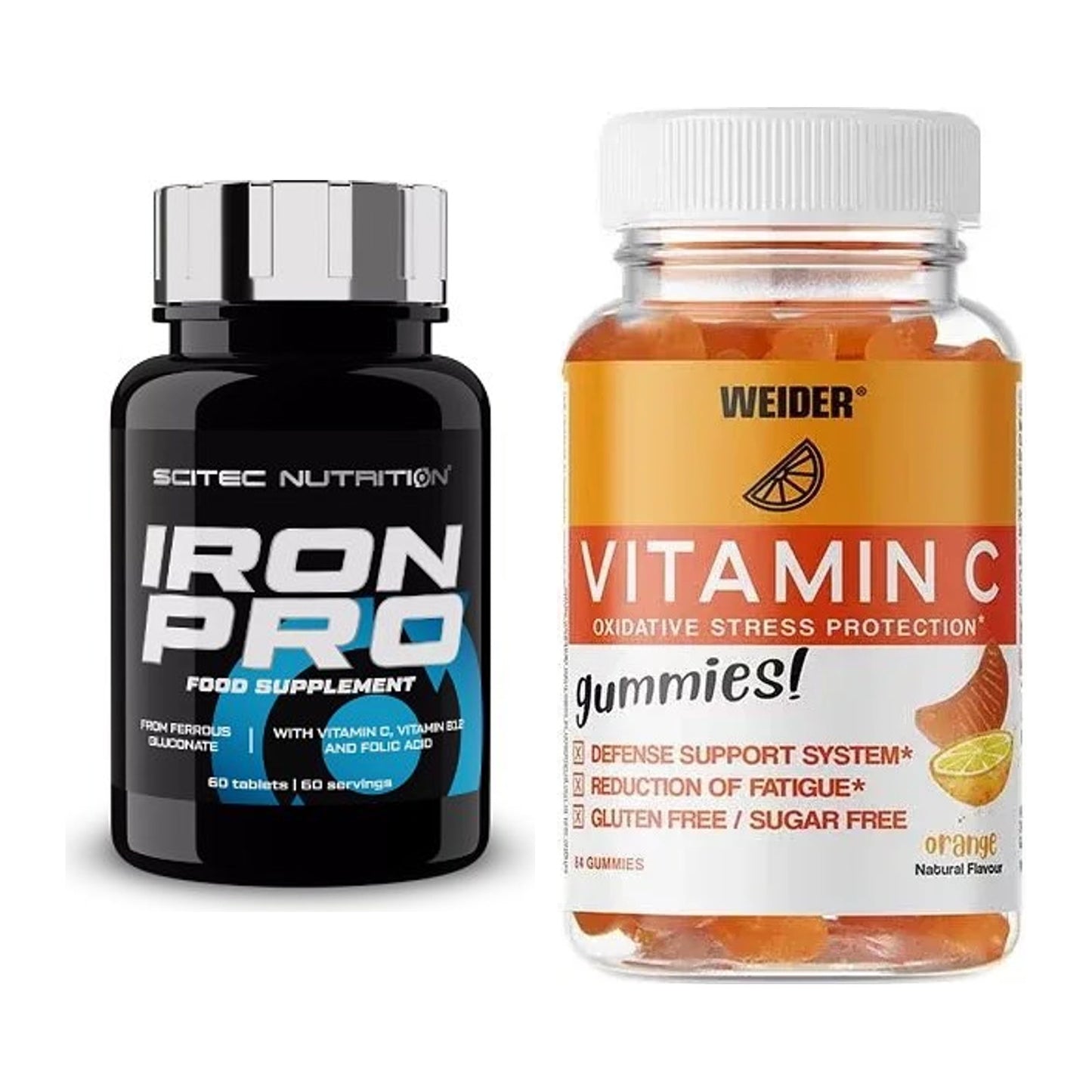 Eisen & Vitamin C: Scitec Iron Pro + Weider Vitamin C Gummies 84 – alle enthaltenen Artikel