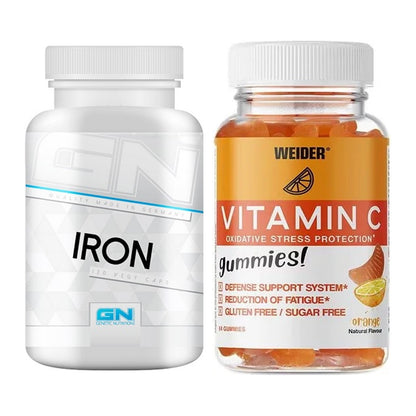 Eisen & Vitamin C: GN Iron / Eisen Health + Weider Vitamin C Gummies – alle enthaltenen Artikel