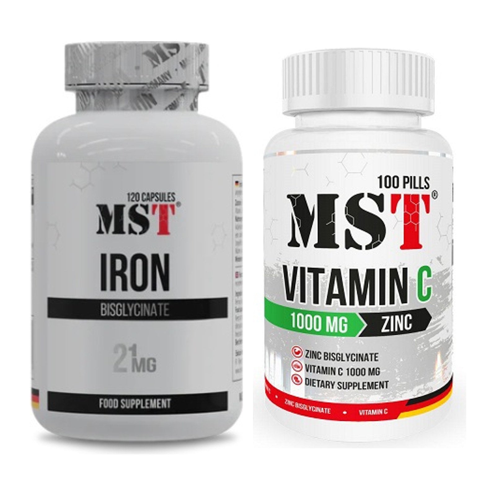 Eisen & Vitamin C: MST Iron Bisglycinate120 + MST Vitamin C 1000 – alle enthaltenen Artikel
