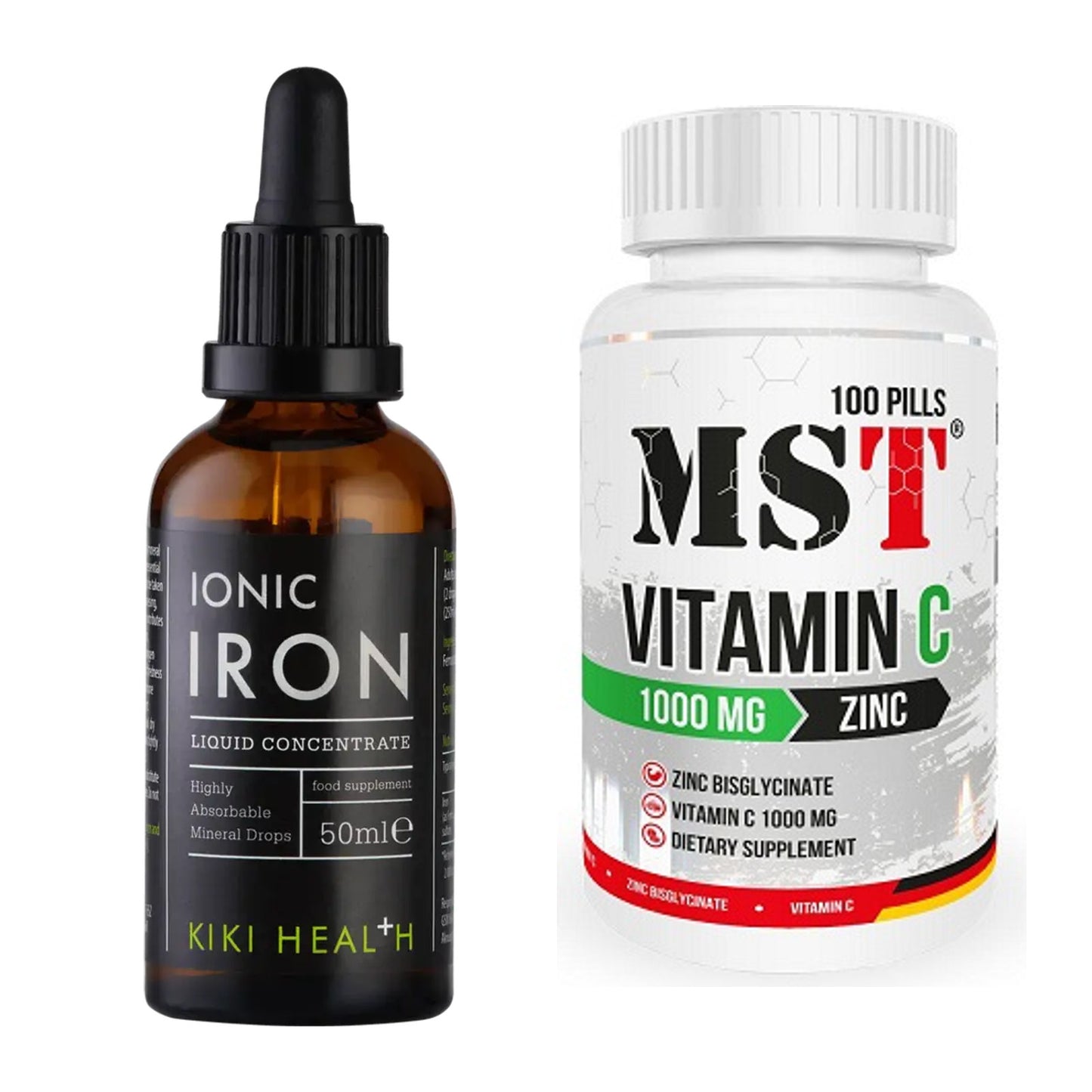 Eisen & Vitamin C: KIKI Health Liquid Iron + MST Vitamin C 1000 – alle enthaltenen Artikel