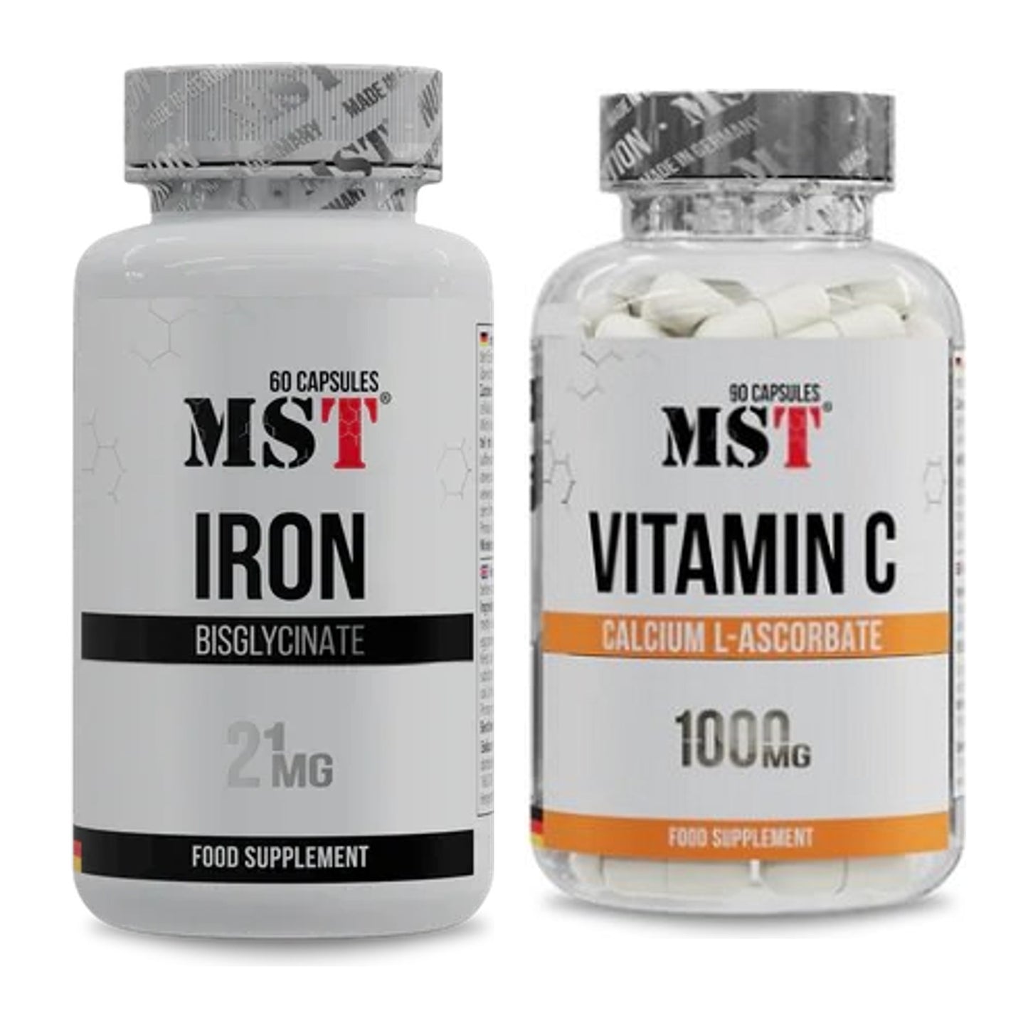 Eisen & Vitamin C: MST Iron Bisglycinate + MST Vitamin C Calcium – alle enthaltenen Artikel