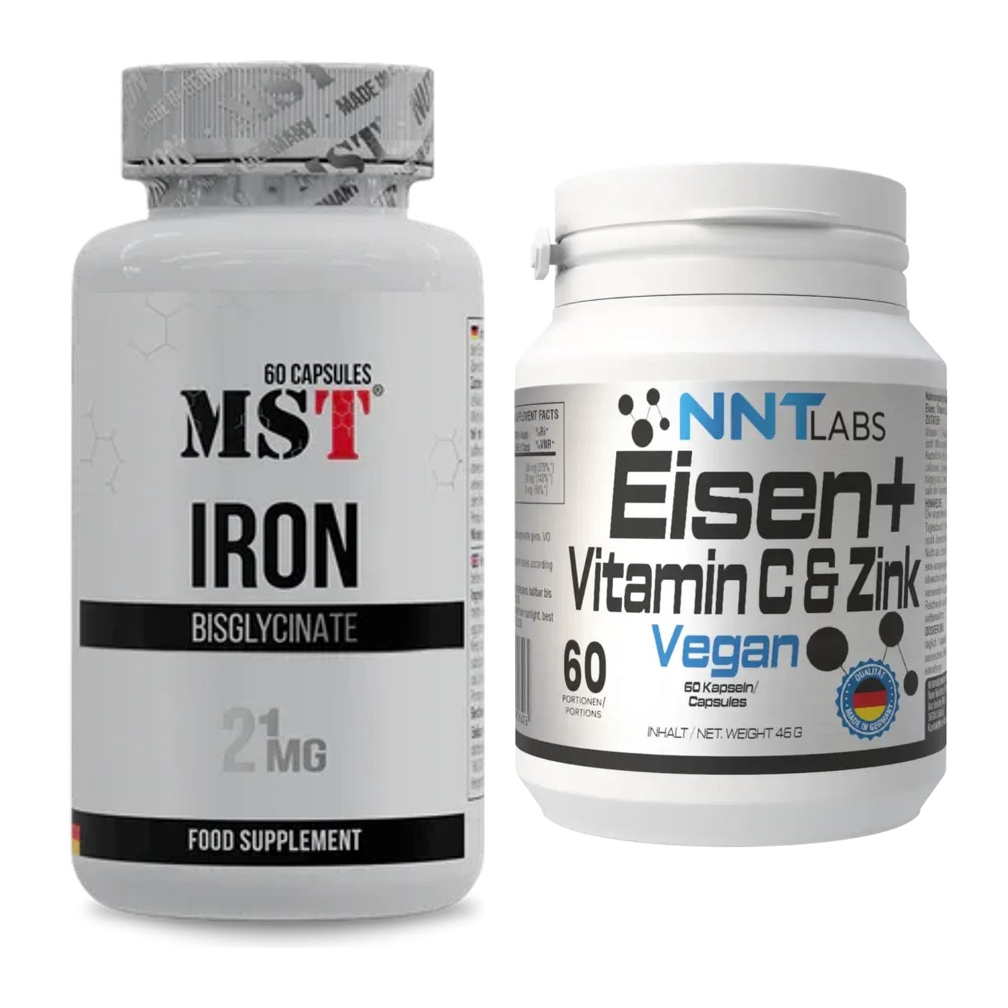 Eisen & Vitamin C: MST Iron Bisglycinate + NNT Eisen + Vitamin C – alle enthaltenen Artikel