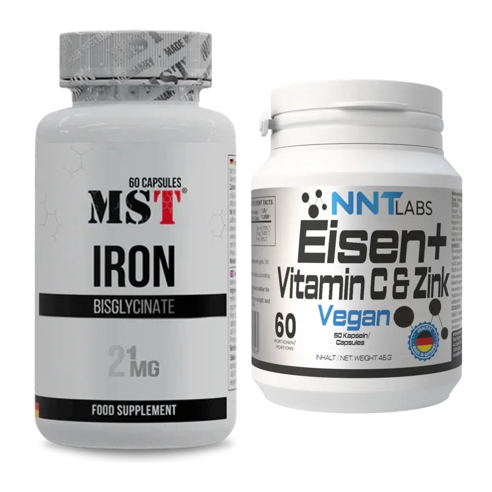 Eisen & Vitamin C: MST Iron Bisglycinate + NNT Eisen + Vitamin C – alle enthaltenen Artikel
