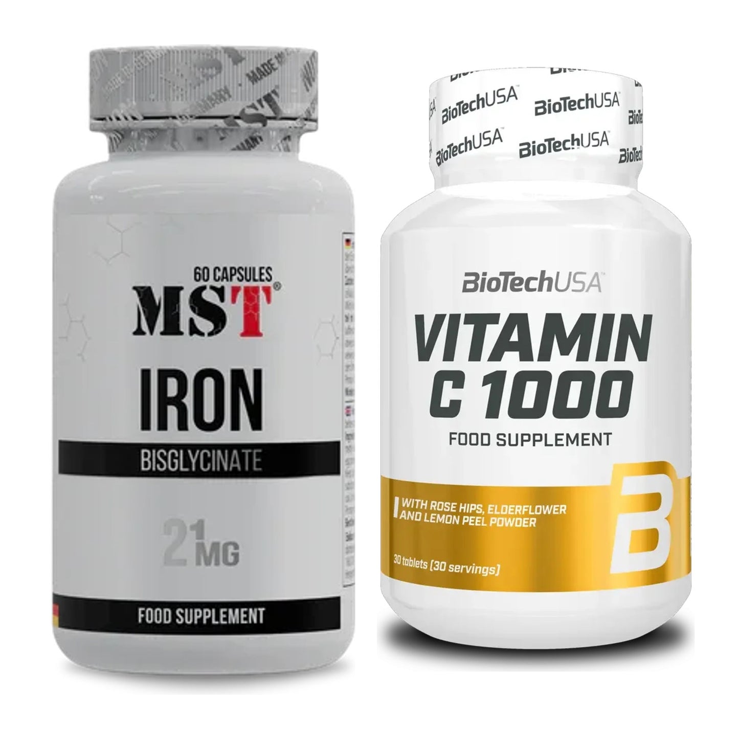 Eisen & Vitamin C: MST Iron Bisglycinate + BioTech Vitamin C 1000 – alle enthaltenen Artikel