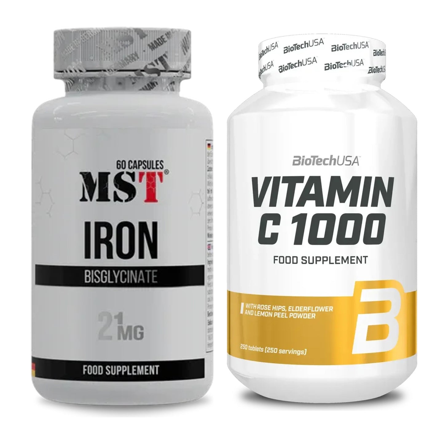 Eisen & Vitamin C: MST Iron Bisglycinate + BioTech Vitamin C 1000 – alle enthaltenen Artikel