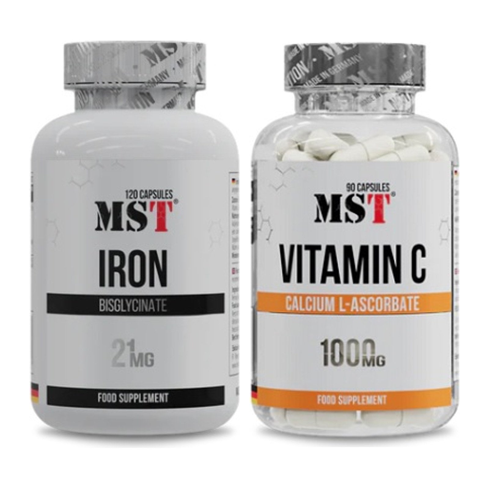 Eisen & Vitamin C: MST Iron Bisglycinate120 + MST Vitamin C Calcium – alle enthaltenen Artikel