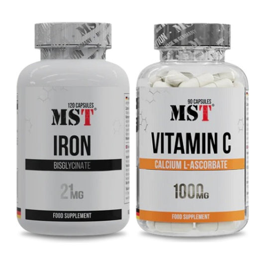 Eisen & Vitamin C: MST Iron Bisglycinate120 + MST Vitamin C Calcium – alle enthaltenen Artikel