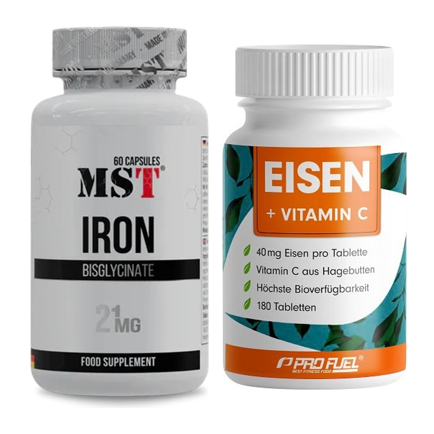 Eisen & Vitamin C: MST Iron Bisglycinate + ProFuel EISEN + nat. – alle enthaltenen Artikel